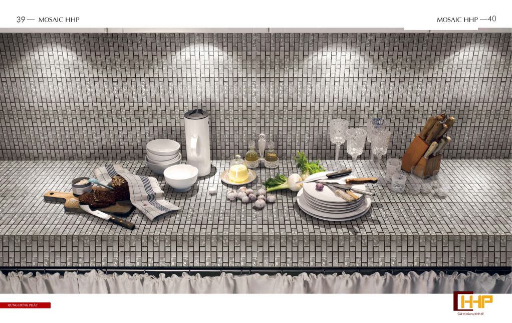 Kinh nghiệm sử dụng gạch mosaic ốp tường bếp